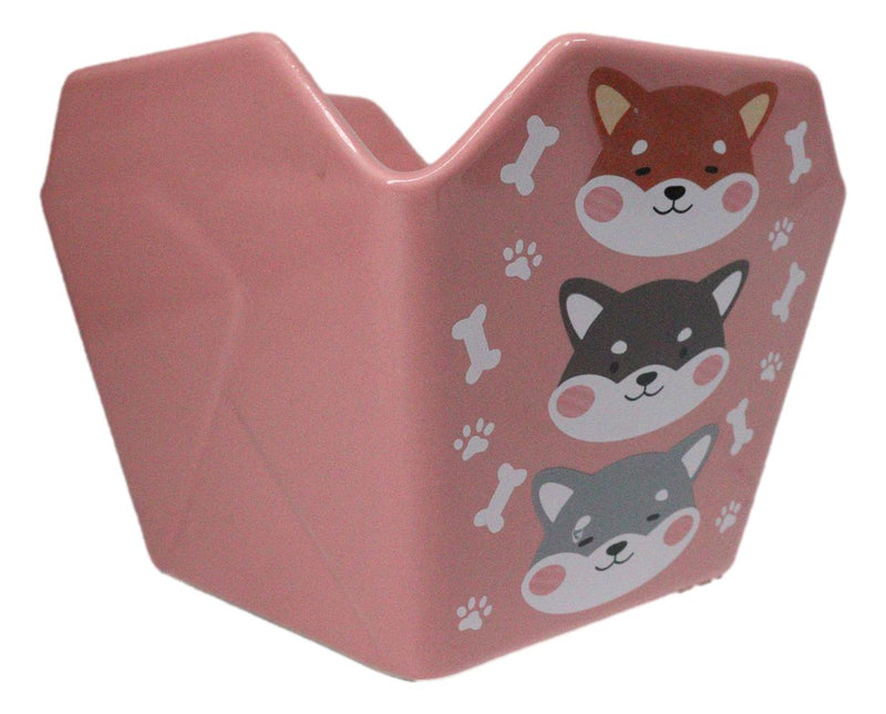 Pink Japanese Shiba Inu Dogs Takeout To Go Box Serving Bowl With Chopsticks Set