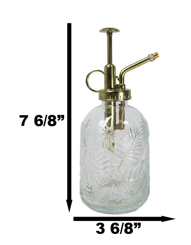 Ribbed Glass Floral Vintage Home Botanical Flowers Plant Mister Spray Ornament