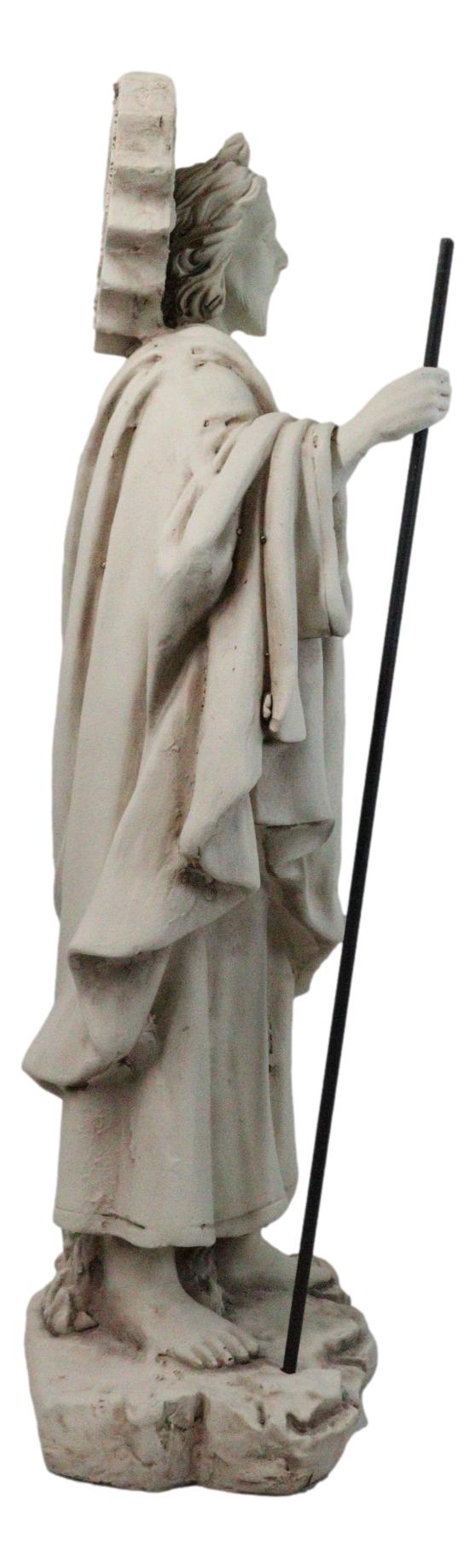 Catholic Church Saint Jude with Staff and Medal Large Outdoor Statue 24" Tall - Ebros Gift