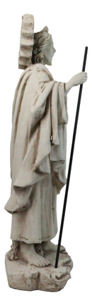 Catholic Church Saint Jude with Staff and Medal Large Outdoor Statue 24" Tall - Ebros Gift