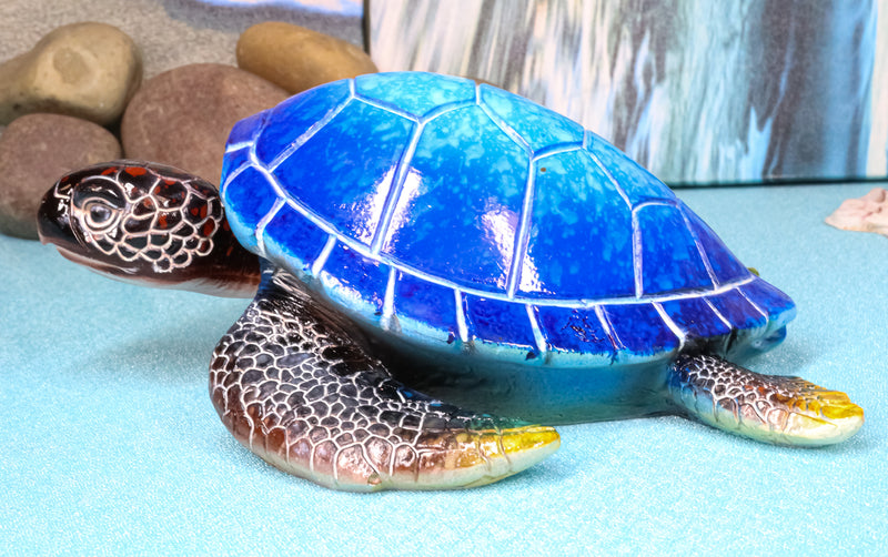 Nautical Ocean Blue Giant Sea Turtle Swimming Bobblehead Figurine Tortoise