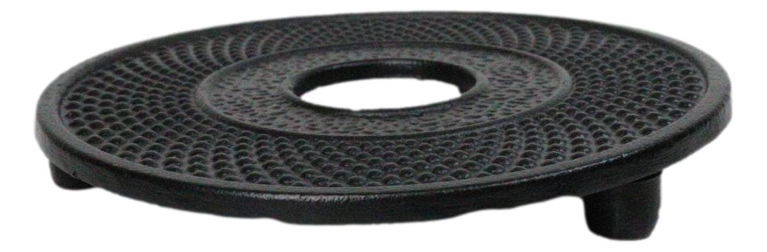 Round Hobnails Pattern Cast Iron Metal Tetsubin Teapot Trivet Stand 5"D