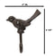 Set Of 2 Rustic Cast Iron Morning Song Bird On Branch Wall Coat Towel Hook Decor