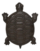 Set Of 4 Cast Iron Bronzed Sea Turtle Patterned Shell Garden Stepping Stones