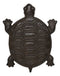 Set Of 4 Cast Iron Bronzed Sea Turtle Patterned Shell Garden Stepping Stones