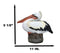 Coastal Marine Great White Pelican Sea Bird Perching On Getty Post Figurine