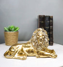 Faux Brass Gold African Safari In Regal Pose Lion King of The Jungle Figurine
