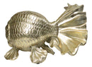 Auspicious Realistic Goldfish Gold Fish Sculpture 8"L Nautical Marine Decor