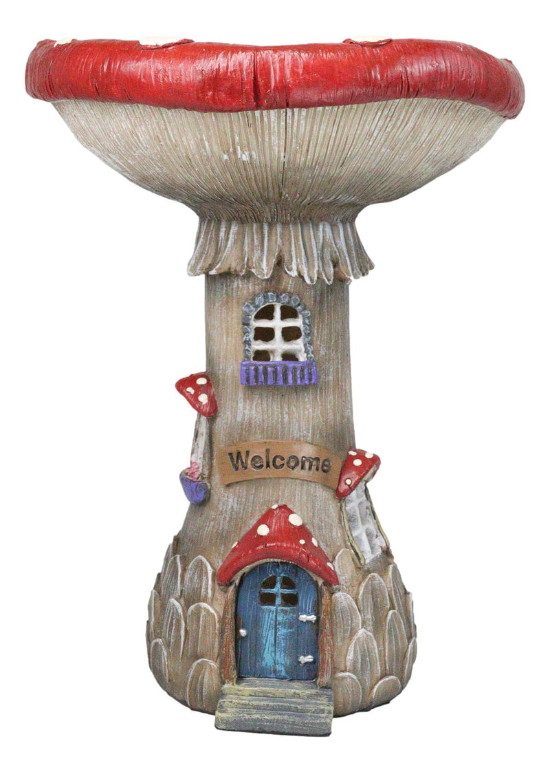Enchanted Fairy Garden Cottage Inverted Toadstool Mushroom LED House Figurine