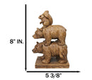 Forest Black Bears & Squirrel Totem Figurine Faux Wood Stacked Woodland Animals