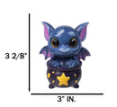 Blue Eve Drake Potion Pals Small Baby Dragon Imp Sitting in Cauldron Figurine
