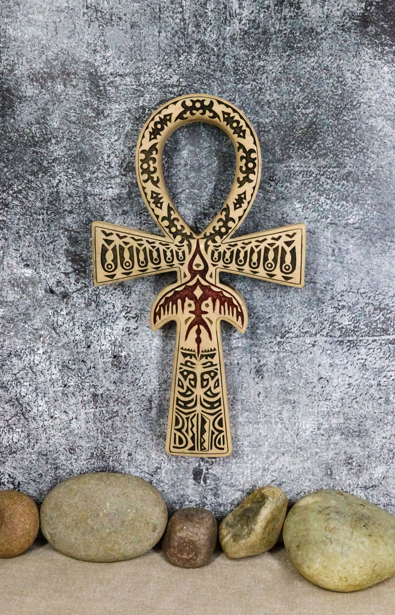 Ancient Egyptian Crux Ansata Ankh Key Horus Hieroglyphs Wall Decor Sculpture