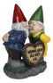 Whimsical Mr Mrs Gnome Kissing By Heart Sign I Wanna Grow Old With You Figurine