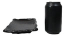 Pack Of 6 Black Kokuyo Minimalist Ceramic Rectangular Wavy Sushi Plates 8.75"L