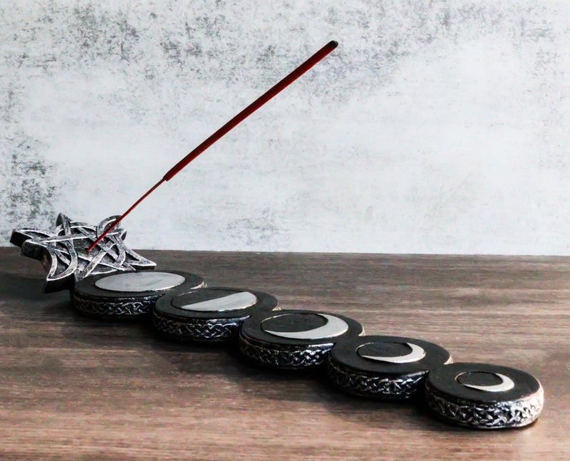 Wicca Mystic Triple Moon Phases Sacred Goddesses Incense Stick Holder Burner