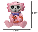 Furrybones Cute Pink Loti The Axolotl Holding Worm Skeleton Figurine Furry Bones
