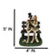Skeleton Couple with Top Hat and Wig Sitting On Park Bench With Roses Figurine
