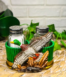 Rustic Western Mallard Duck Meadow Green Shotgun Shells Salt Pepper Shakers Set