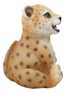 Whimsical Animal Kingdom Leopard Cub Seated With Big Smile Figurine