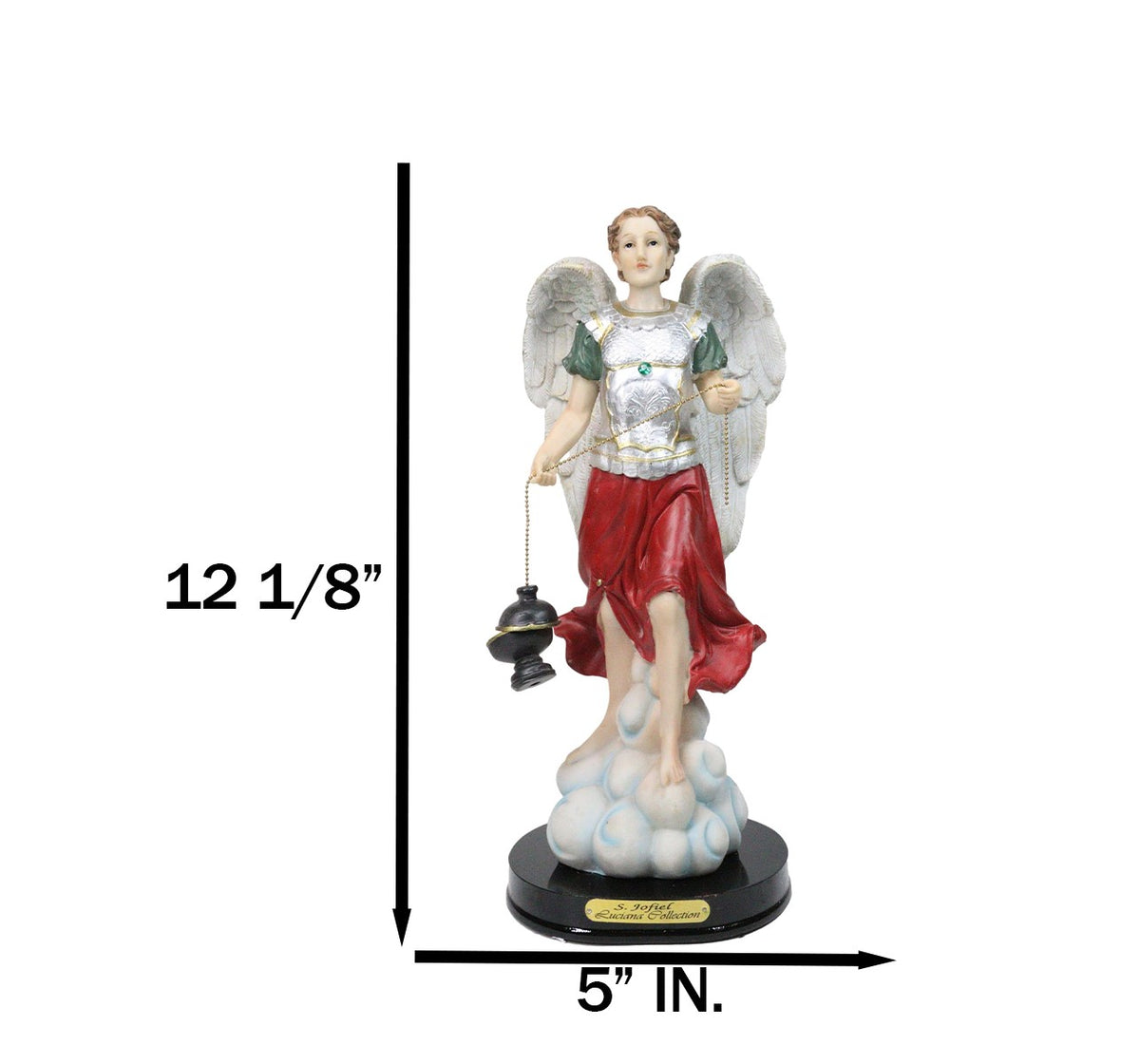 Archangel Saint Jofiel Carrying Censer Figurine With Base 12"H Angel Of Wisdom
