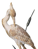 Nautical Marine Majestic Heron by Reed Distressed Faux Wood Finish Sculpture 19"