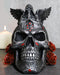 Grim Reaper Skeleton Angel Of Death Praying On Tribal Skull Red Roses Figurine