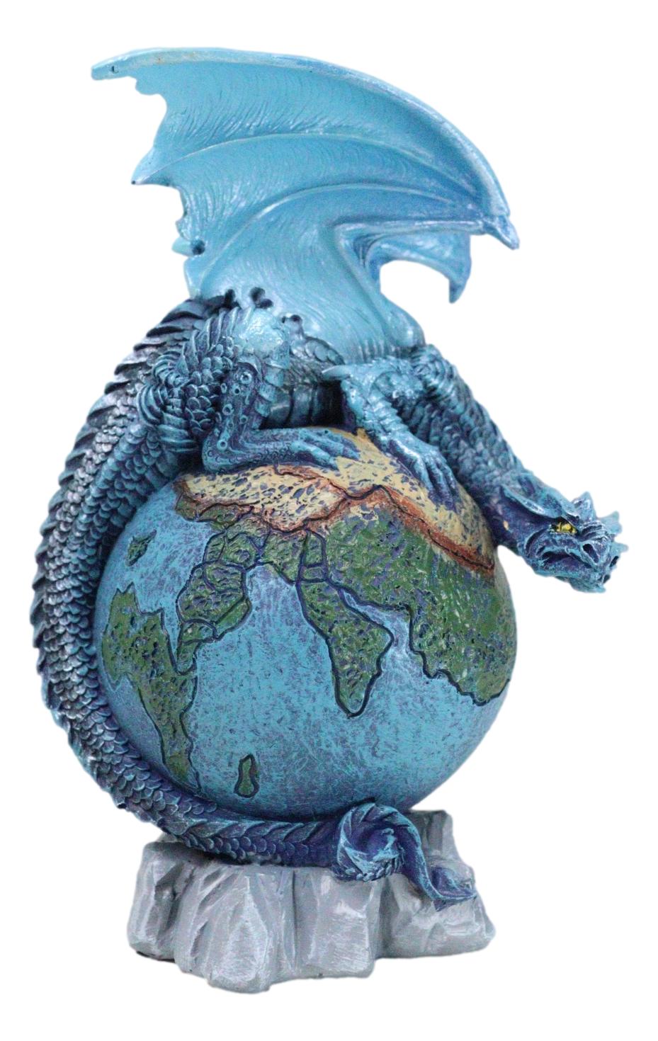 Celestial Solar Galaxy Planet Earth Terrestrial Guardian Blue Dragon Figurine