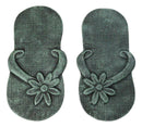 Cast Iron Flip Flop Stepping Stones Set of 2 Beach Getaway Left & Right Sandals