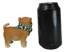 Miniature Lifelike Adorable Japanese Shiba Inu Puppy Dog with Scarf Figurine