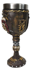 Nautical Pirate Skull Wine Goblet with Crossed Cutlass Red Bandana Chalice
