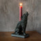 Mystical Wicca Gothic Alpha Gray Wolf Ulula Noctis Candlestick Holder Figurine