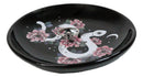 Ceramic Gothic Wicca Pink Floral Roses Serpentine Snake Apothecary Trinket Dish