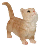 Realistic Curious Feline Orange Tabby Munchkin Cat Kitten Mini Figurine