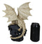 Gothic Exo Skeleton Dragon On Rock Cavern With Colorful LED Light Figurine