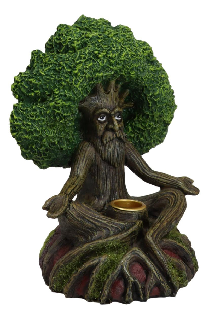 Forest Greenman Tree Man Ent Meditating Backflow Incense Cone Burner Figurine