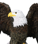Patriotic American Bald Eagle Figurine With Wings Spread Wildlife Sculpture