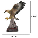 Wild Heritage Golden Eagle Landing Figurine Flying Eagle Over Rock Cliffs Accent