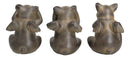 Rustic Country Angel Winged Pigs in See Hear Speak No Evil Poses Figurines Set