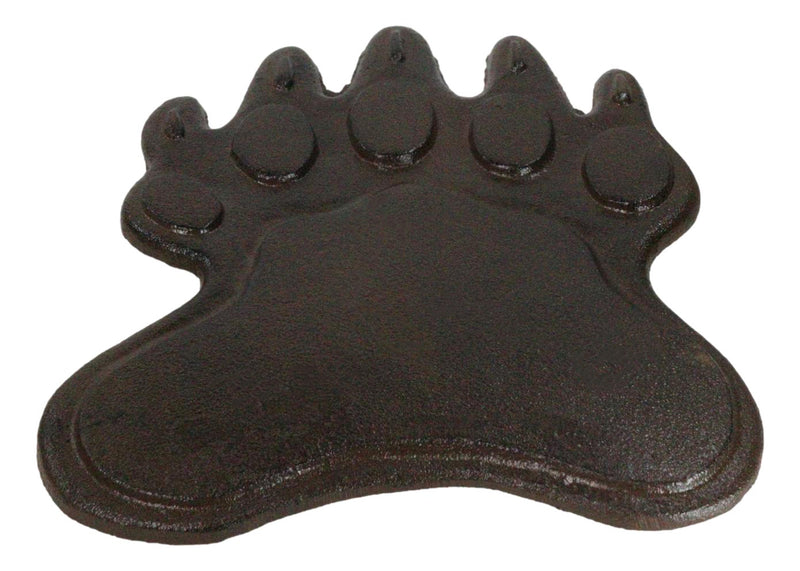 Pack of 2 Cast Iron Grizzly Bear Left and Right Paws Garden Stepping Stones