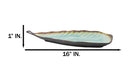 Green Midori Kannyu Collection Ceramic Leaf Shaped Large Serving Platter 16"L