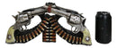 Western Cowboy Double Six Shooter Gun Pistols With Bullets 2 Slots Wine Holder