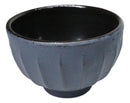 Dark Gray Ridged Lines Japanese Tetsubin Style Cast Iron Tea Cups Set of 4