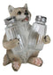 Full Moon Spice Lover Gray Wolf Pup Salt and Pepper Shakers Holder Figurine