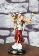 Archangel Saint Michael Holding Sword And Scroll Figurine With Brass Name Plate