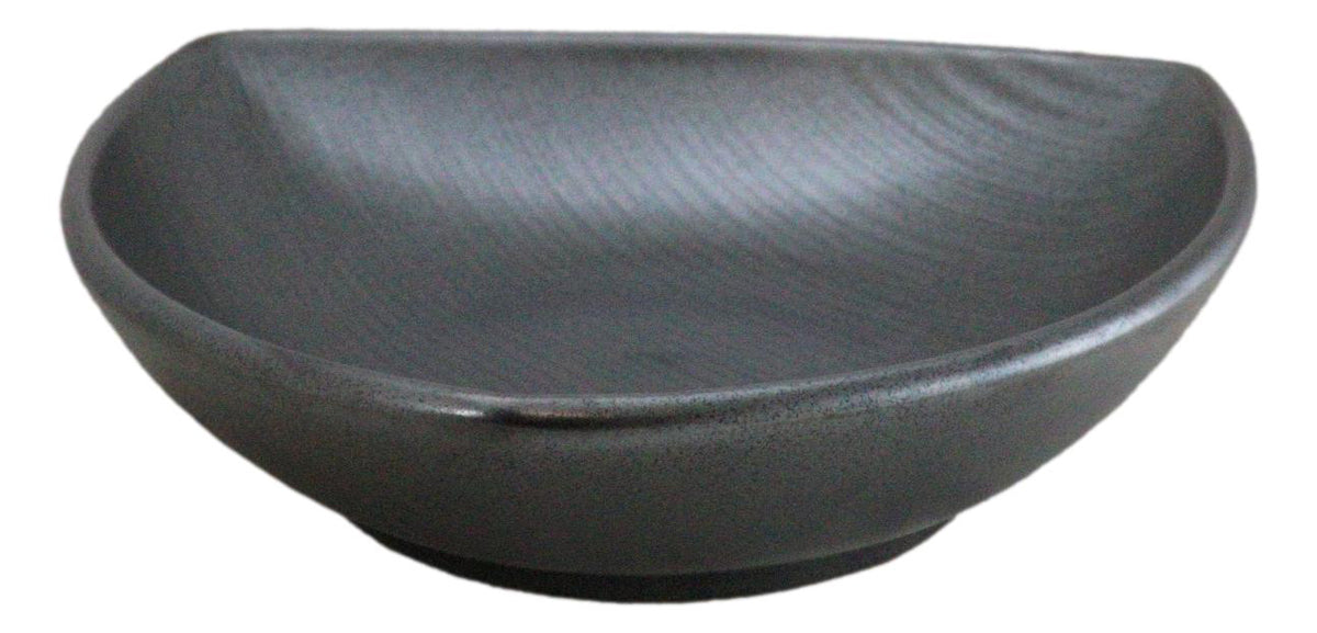Set Of 5 Black Tetsu Kesho Ceramic Appetizer Salad Triangular Deep Plates
