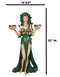 Large Greek Gorgon Goddess Medusa In Green Gown Dual Votive Candleholders Statue