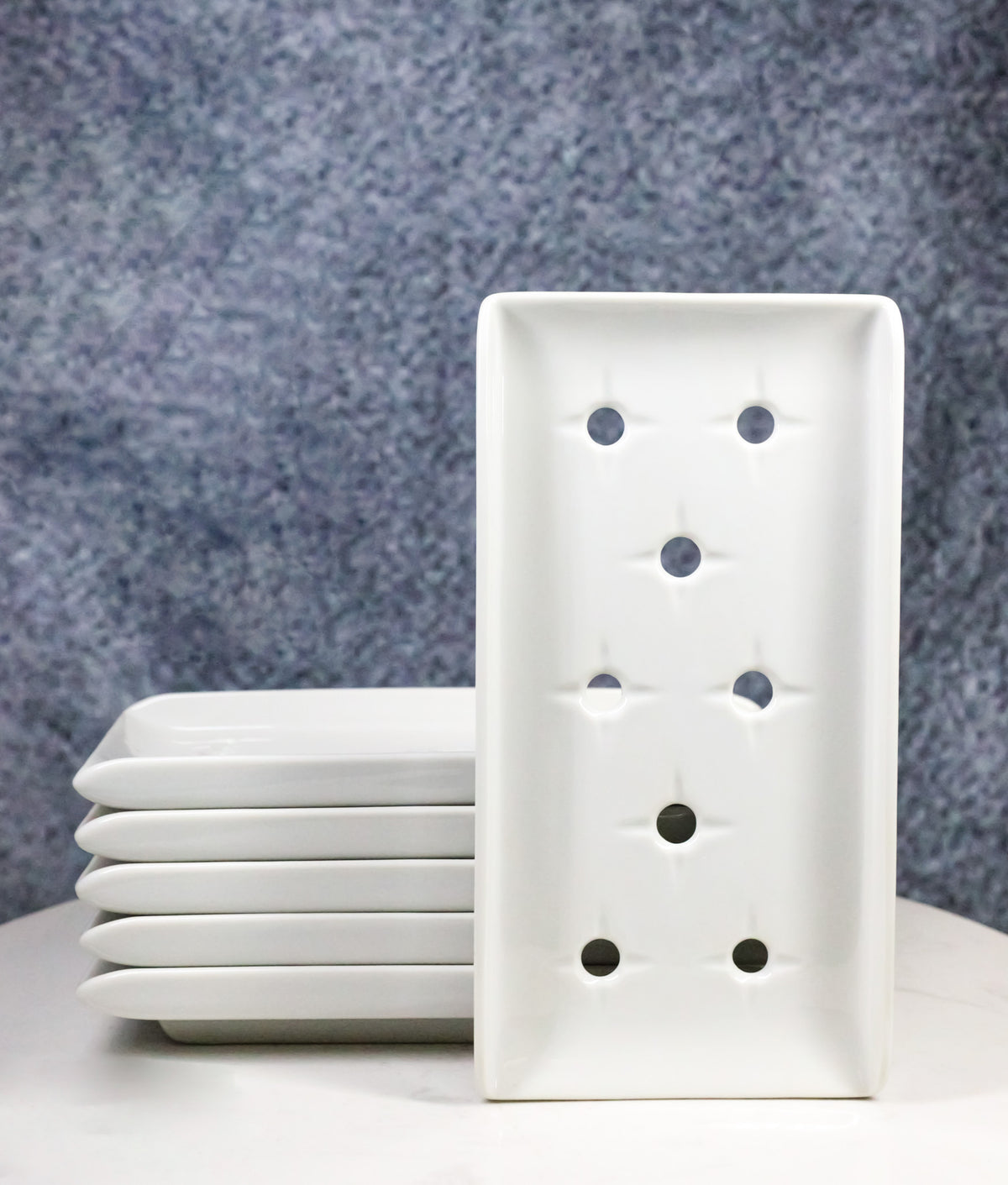 Pack Of 6 Japanese Raw Sushi Preparation Storage White Neta Zara Ceramic Plates