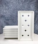 Pack Of 6 Japanese Raw Sushi Preparation Storage White Neta Zara Ceramic Plates