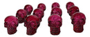 Set Of 12 Purple Translucent Witching Hour Gazing Skull Miniature Figurines 2.5"