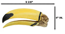 Realistic Faux Toco Toucan Skull with Yellow and Black Beak Sculpture 9" L